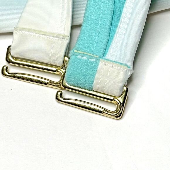 Kona Sol Turquoise Terry Textured Bandeau Binding Bikini Top Size X (14W) NEW! - Picture 5 of 12